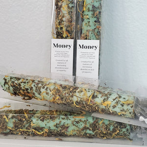 Money Spell Candle 6" Handmade Ritual Taper Candles