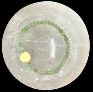 Abundance Bracelet (Aventurine with Lemon Chrysoprase Mini Circle Timepiece)