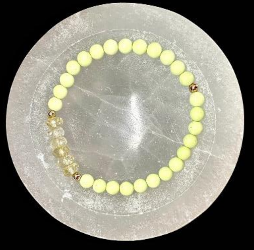 Abundance Bracelet (Lemon Chrysoprase & Citrine Faceted Rondelles)